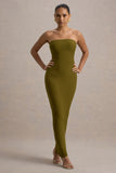 Angelie Green Bandeau Bodycon Maxi Dress