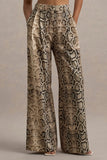 Shaniya Snake Print Wide-Leg Trousers