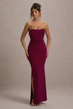 Nomad Berry Strapless Split Maxi Dress