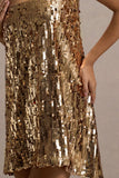 Nevada Gold Embellished Strappy Halter-Neck Mini Dress