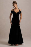 Nominee Black Velvet Halter-Neck Maxi Dress