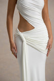Giovanna White Asymmetric Maxi Dress With Wrap Skirt