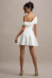 Agnes White One-Shoulder Mini Dress