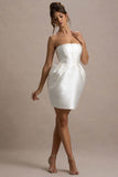 Lovebug Ivory Bandeau Mini Dress With Tulip Skirt