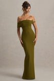Melika Green Twisted Bardot Maxi Dress
