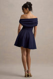 Agnes Navy One-Shoulder Mini Dress