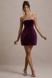 Naia Port Velvet Embellished Bandeau Mini Dress