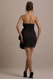 Winner Black Bandeau Mini Dress With Oversized Bow