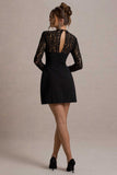 Birdie Black Lace Long-Sleeve Mini Dress
