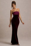 Ambrosi Port Velvet Bandeau Maxi Dress