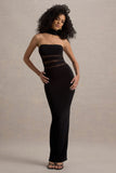 Gaia Black High-Neck Cut-Out Maxi Dress