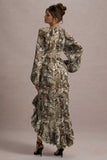 Namir Snake Print High-Low Chiffon Maxi Dress