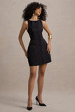 Cheri Black Tailored Sleeveless Mini Dress