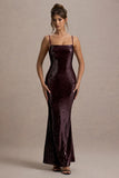Crystalline Berry Sequin Strappy Maxi Dress