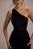 Dressing Up Black One Shoulder Maxi Dress With Open Back Detail