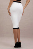 Dione Black & White Knit Midi Skirt